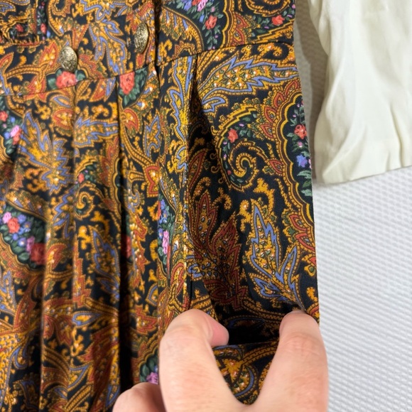 R.J Stevens Vintage Paisley Patterned Brown Midi Dress Size 8 - Picture 5 of 10